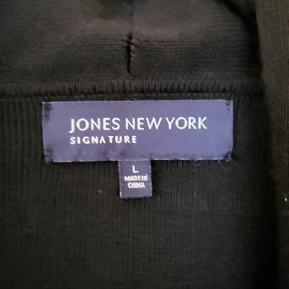 Jones New York Signature Knit Cardigan Jacket Black Size Large - Picture 8 of 9